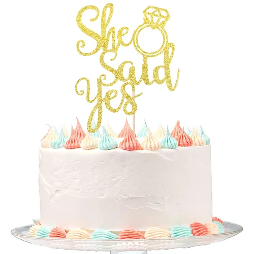 Vista 8 de 1 pieza de decoración de pastel con purpurina ensamblada con purpurina para celebrar bodas, compromisos, temática de cumpleaños, suministros