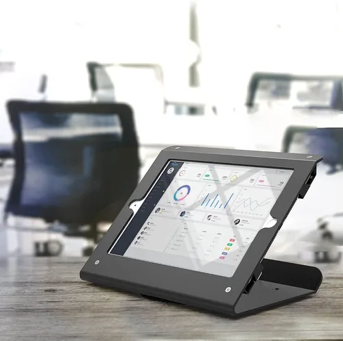 Vista 2 de Tablet quiosco POS soporte compatible 10,2 "iPad 7 8 9 generación con base giratoria 360