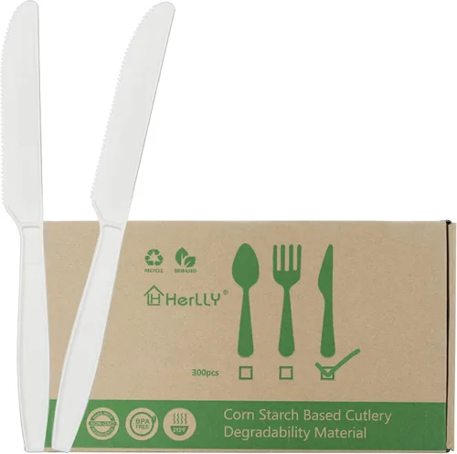 Vista 12 de Tenedores compostables, 300 tenedores desechables para fiestas, grandes tenedores biodegradables respetuosos con el medio ambiente, duraderos