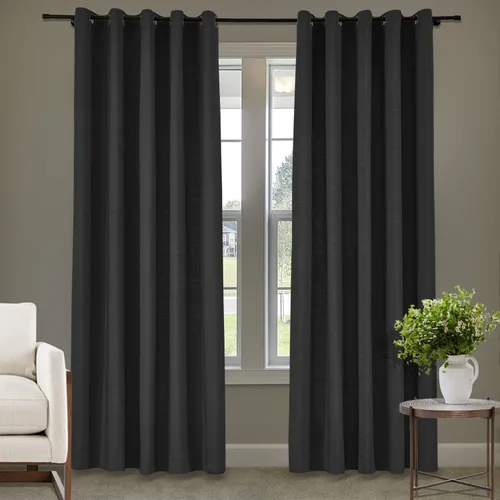 Vista 71 de Frelement Cortinas de lino de lino de bronce con ojales para interiores, tratamiento de ventanas para sala de estar, dormitorio, habitación