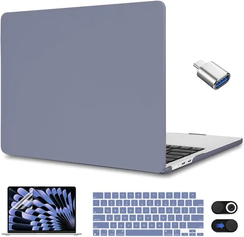 Vista 10 de CISSOOK Funda rosa bebé para MacBook Air de 15 pulgadas lanzamiento 2023 2024 2025, cubierta rígida de plástico rosa tiza con cubierta de teclado