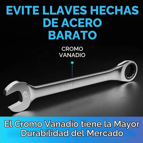 Vista 4 de Llave de 19mm - Llave de trinquete - Perfil delgado - Llave de carraca - 100% Garantía de satisfacción de por vida