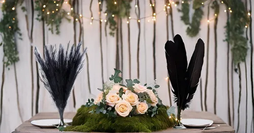 Vista 3 de UiiziC Hierba sintética de las pampas, 8 piezas de 30 pulgadas/76cm, flores artificiales secas y esponjosas, césped ascendente para rellenos de Negro