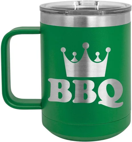 Vista 10 de Taza de café para barbacoa King de 15 onzas con tapa superior deslizante, taza de café de viaje aislado idea de regalo para los hombres que tienen