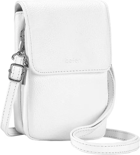 Vista 18 de befen Bolsos cruzados pequeños de cuero genuino para mujer, bolsa cruzada para teléfono celular con ranuras para tarjetas de bloqueo RFID