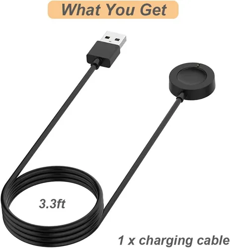 Vista 6 de Cable de carga para relojes inteligentes Fossil Gen 4/5/6 y Michael Kors Gen 4/5/5E/6 (3.3 pies/3.3 ft) (negro)