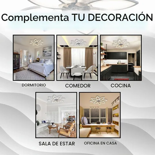 Vista 6 de Ventiladores de techo de 35'' con luces, ventilador de techo sin aspas con luces y control remoto, ventilador de techo de montaje empotrado con luz