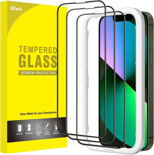Vista 23 de JETech Protector de pantalla para iPhone SE 3/2, iPhone 8/7, negro, paquete de 3