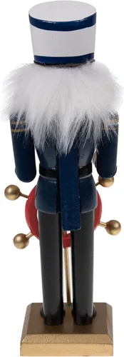Vista 3 de Clever Creations Capitán - Cascanueces de madera tradicional de 8 pulgadas, decoración navideña festiva para estantes y mesas