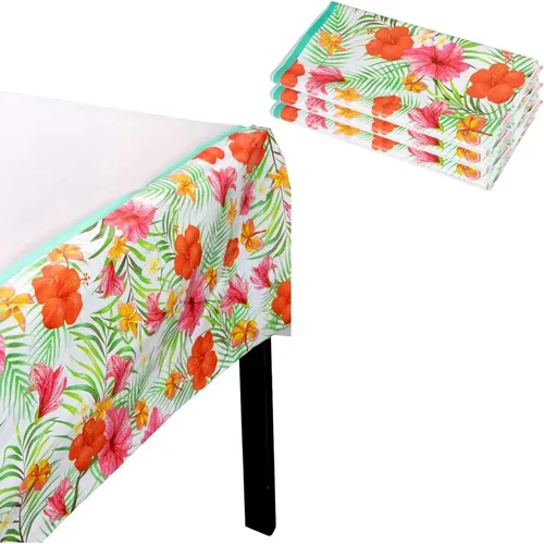 Vista 37 de Paquete de 3 manteles florales de plástico para suministros de fiesta de primer cumpleaños de bebé niña (54 x 108 pulgadas)