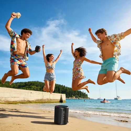 Vista 8 de Altavoz Bluetooth portátil, IPX7 impermeable altavoz inalámbrico con sonido estéreo fuerte de 20 W, tiempo de reproducción de 15 horas y luz RGB