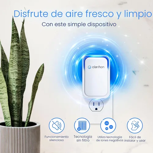 Vista 2 de Clarifion - Ionizadores de aire para el hogar (paquete de 3), sistema de filtración de iones negativos, ambientador de aire silencioso