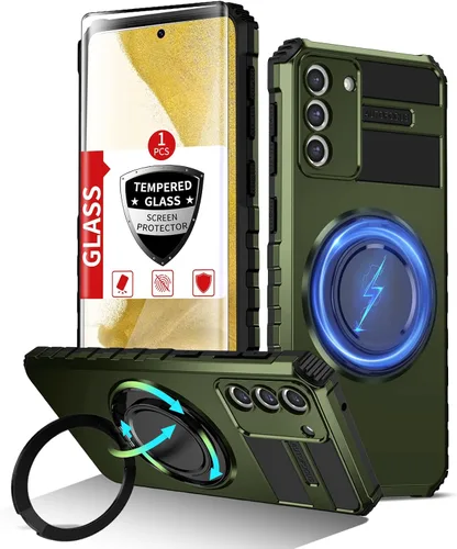 Vista 13 de Funda magnética para Samsung Galaxy Note 20 Ultra compatible con carga inalámbrica MagSafe, con 1 protector de pantalla, anillo de soporte integrado