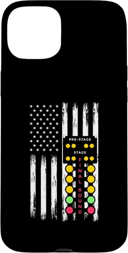 Vista 9 de American Flag Drag Strip Auto Tree Light Racecar Driver Case for iPhone 16