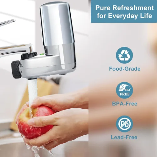 Vista 2 de Reemplazo del filtro de agua – Compatible con filtros Brita Faucet – Paquete de 3 – Se adapta a todos los filtros de agua Brita Tap LTF-003S