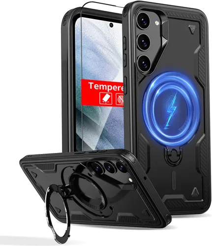 Vista 199 de Funda magnética para Google Pixel 9 Pro XL compatible con cargador inalámbrico MagSafe, para Pixel 9 Pro XL con soporte de 360° + 2 protectores