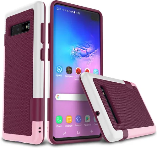 Vista 23 de Jeylly Funda para Galaxy S7, [3 colores] Slim Hybrid Impact Rugged Soft TPU Negro