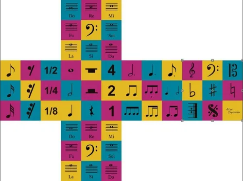 Vista 3 de Speed Cube - Rompecabezas de 3 x 3 x 3 pulgadas, diseño de notas musicales, rompecabezas de IQ Games, efecto de alivio, regalo para amantes