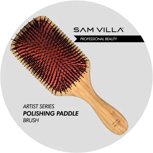Vista 2 de Sam Villa Cepillo de paleta de madera de pulido de la serie del artista para el peinado del cabello