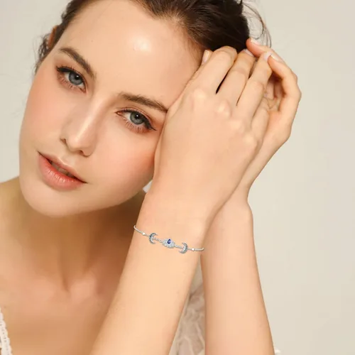 Vista 5 de Shusukue 925 Sterling Silver CatTurtle StarfishPenguinLotus Bracelet for Mom Daughter Wife Gift (with gift box)