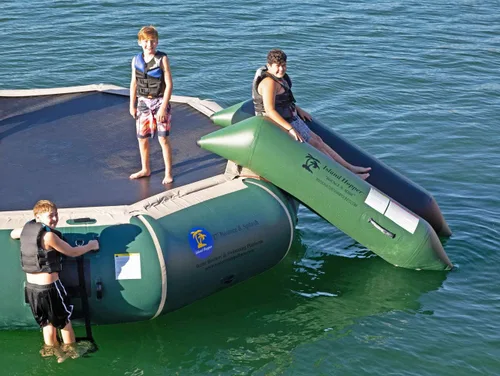 Vista 3 de Island Hopper Bounce N Slide Water Trampoline Attachment - Slide Only verde (Natural Green)