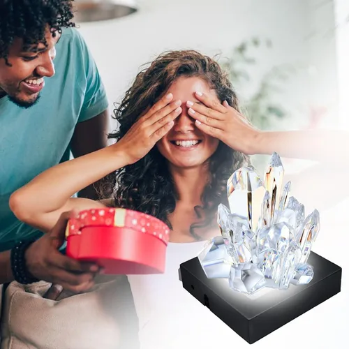 Vista 8 de Base cuadrada de soporte de luz LED de 2 piezas, pantalla multicolor de 3 pulgadas para cristal de cristal (negro)