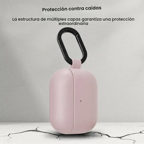 Vista 5 de ORNARTO for AirPods Pro 2 Case, Vegan Leather Cover, Blush Pink Rosa rubor