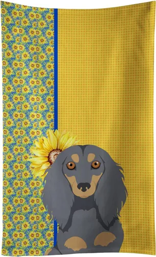 Vista 102 de Caroline's Treasures WDK5313KTWL - Toalla de cocina con diseño de girasoles de verano, color negro y tostado, Airedale Terrier, toalla de mano