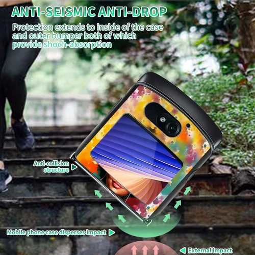 Vista 5 de Rossy Funda para Motorola RAZR 5G, para Moto RAZR 5G, funda delgada y ligera de policarbonato duro a prueba de golpes para Motorola Moto RAZR 5G
