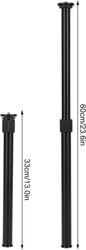 Vista 6 de Varilla de extensión de cámara, aleación de aluminio universal de 13.0-23.6 in, monopod de mano ajustable, soporte de montaje (negro)