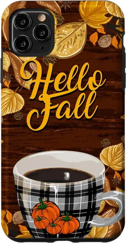 Vista 13 de Funda para iPhone 16 Hello Fall Leaves Coffee Cup Pumpkin Autumn Thanksgiving Case