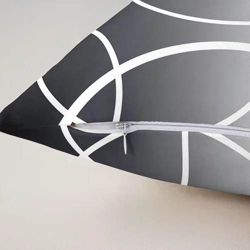 Vista 4 de Fundas de almohada degradadas, fundas de almohada con círculos geométricos y anillos para apoyo lumbar, rayas y líneas, fundas de cojín reversibles