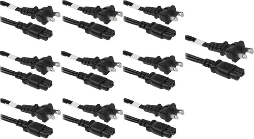 Vista 7 de RiteAV - Cable de alimentación polarizado de 2 ranuras y 18 AWG IEC320C7 a NEMA 1-15P de 6 pies