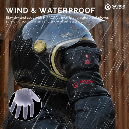 Vista 7 de SAVIOR HEAT Guantes térmicos para hombres y mujeres, guantes eléctricos recargables de cuero para esquí y snowboard