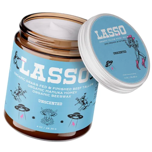 Vista 10 de LASSO - Bálsamo de incienso cítrico de sebo de res y miel de manuka – Hidratante facial con cera de abeja orgánica – Cuidado de la piel con sebo