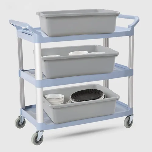 Vista 3 de Caja de bañera de autobús comercial de 13 L, paquete de 3 tinas para lavabo, color gris