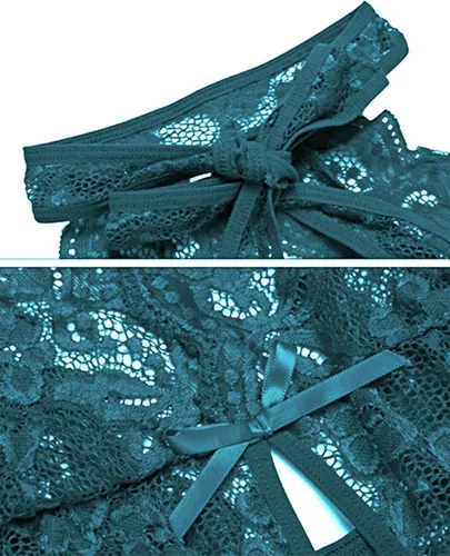 Vista 4 de Lencería para mujer con escote en V profundo halter de una pieza