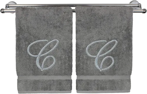 Vista 113 de Toalla de mano con monograma, regalo personalizado, 16 x 30 pulgadas, extra absorbente, 100% algodón turco, acabado de rizo suave, para baño, cocina