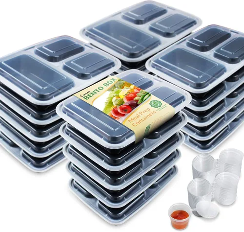 Vista 14 de Recipientes para comida preparada Enther 12 Pack 1 compartimento con tapa única, contenedores de almacenamiento de alimentos Bento, libres de BPA