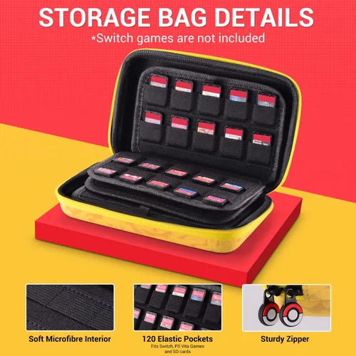 Vista 3 de JoyHood 120 Slots Game Card Case for Switch, Protective Game Cards Storage Cases, Game Holder, Fits SwitchSwitch OLEDSwitch Lite Games, PS Vita