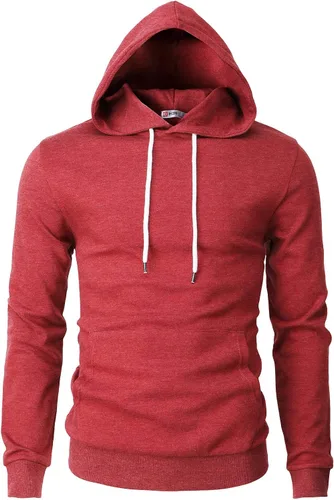 Vista 20 de H2H Sudadera con Capucha Tipo Pullover para Hombre, Ligera, de Manga Larga, con Bolsillo Canguro, Ajuste Ceñido, Básica, Casual, Suéter