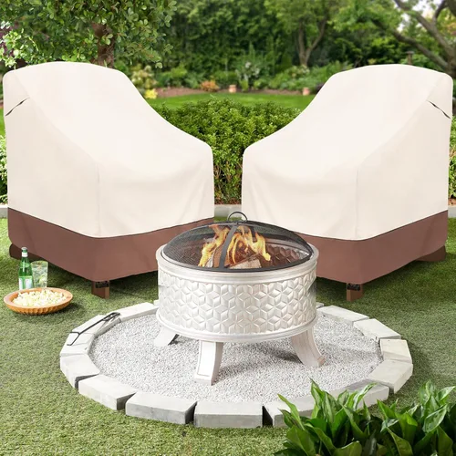Vista 5 de okcool Paquete de 2 fundas para sillas Adirondack de patio, impermeables, resistentes, para exteriores, fundas para sillas de patio Adirondack