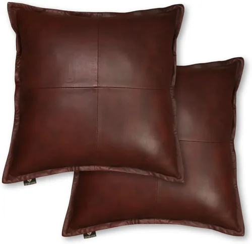 Vista 94 de Funda de almohada de cuero de cordero 100% cuero de cordero – Funda de cojín para sofá – Fundas decorativas para sala de estar y dormitorio, cuero