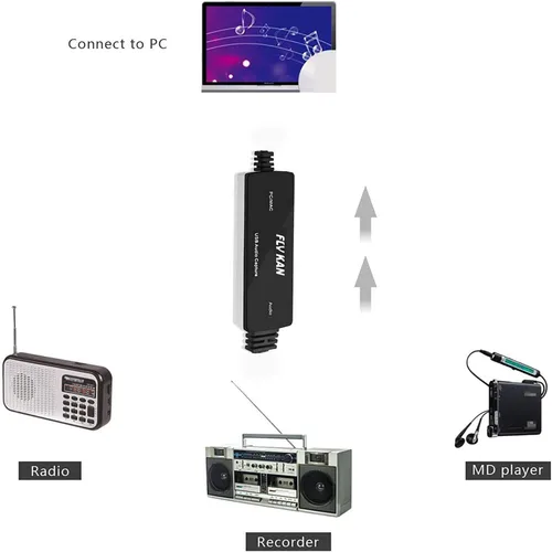 Vista 2 de capturador de cassette a mp3 para Windows 10/8.1/8/7 y Mac OS 10.11 USB 2.0