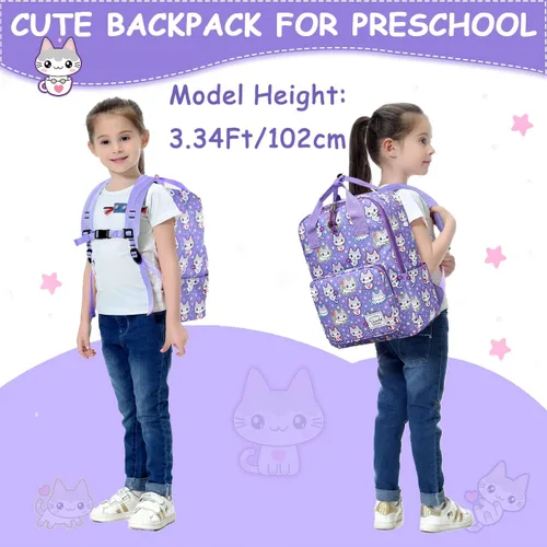 Vista 7 de VASCHY Mochilas de dinosaurio para niños, mochila preescolar ligera para niños pequeños