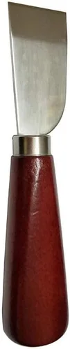Vista 3 de DUJISO Cuchillo de trabajo de cuero con mango de madera - Corte de artesanía en cuero de bricolaje