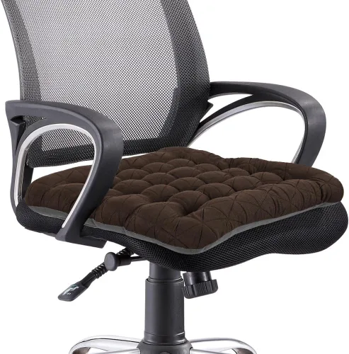 Vista 9 de BUYUE Good Support - Cojín para silla de oficina, jacquard de lujo con cojín de silicona antideslizante, acolchado para escritorio de computadora