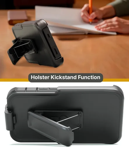 Vista 7 de MOTIVE Funda diseñada para iPhone 13 con clip para cinturón, funda resistente de grado militar, funda de protección resistente para hombres, diseño