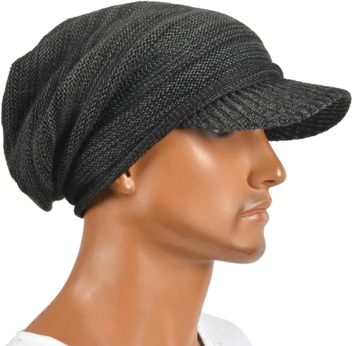 Vista 2 de Gorro de punto holgado con calavera de gran tamaño para hombre tipo skullcap