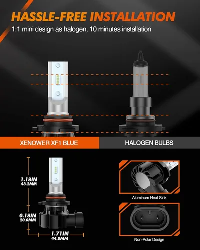 Vista 5 de SEALIGHT Bombillas LED antiniebla 9145 H10 Bule, 13,000 LM 6500K blanco frío H10, tamaño 1:1 9040 9140 9145 bombillas LED antiniebla